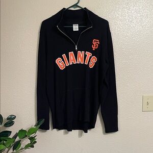 PINK by Victoria’s Secret Black Giants Half-Zip Sweater